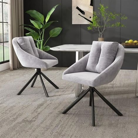 Chaise pivotante - Noname - Lot de 2 - Tissu velours respirant - Dossier rembourré - Design ergonomique (1/5)