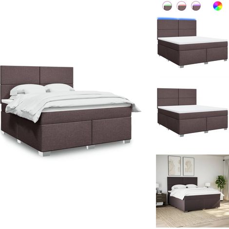 Sommier à lattes de lit avec matelas Marron foncé 180x200 cm - Sommier À Lattes De Lit - Sommiers À Lattes De Lit - Lit - Meuble De Chambre À Coucher (1/5)