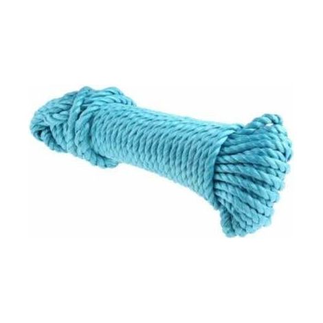 Corde en polypropylène haute résistance Ø10mm longueur 27 mètres avec œil à une extrémité couleur bleue Sécurisation Remorquage Fixation Résistante Attache Voiture Camion Tracteur Dépannage (1/2)