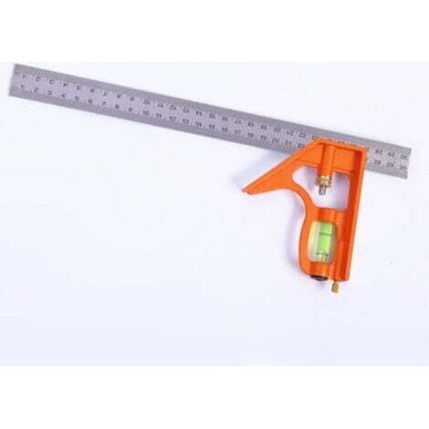 Équerre Combinée 300mm - Équerre à Combinaison Universelle et Précise en Métal avec Butée et Outil de Traçage - Outil de Mesure Professionnel