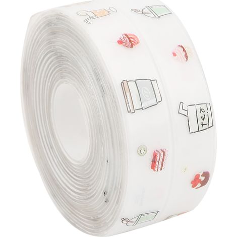 3,8 cm x 3,2 m PVC Stilvolle Fugenleiste für Küche und Bad, wasserdicht, schimmelresistent, Dichtungsband (transparent, Kaffee-Dessert-Optik) (1/5)