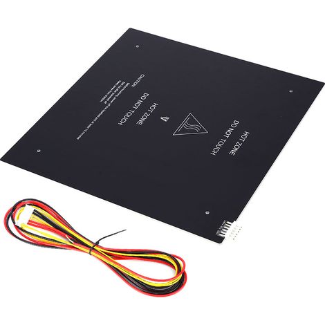 Plateau chauffant 310x310mm 24V 220W en aluminium avec câble et accessoires pour imprimante 3D, lit thermique haute performance (1/5)