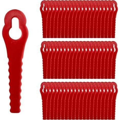 ALLIANDISLot de 100 lames de rechange compatibles avec Florabest LIDL FRTA 20A1 FAT18B2 FAT18B3 Lames de rechange en plastique pour tondeuses sans fil Florabest (11 mm x 5 mm) (1/5)