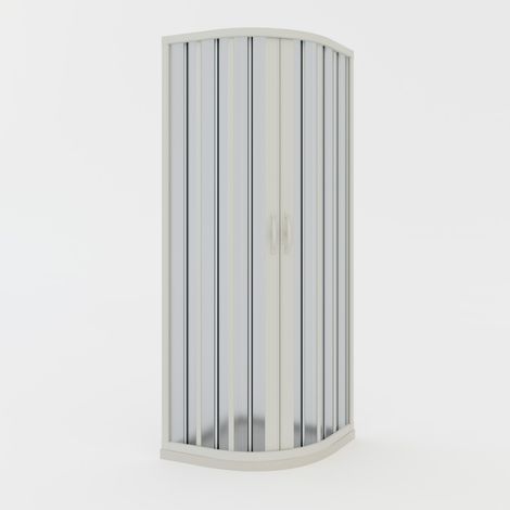 Mampara de ducha plegable semicircular de pvc reducible reversible h 185 cm mod. Loto con apertura Central 80x80 cm (1/4)