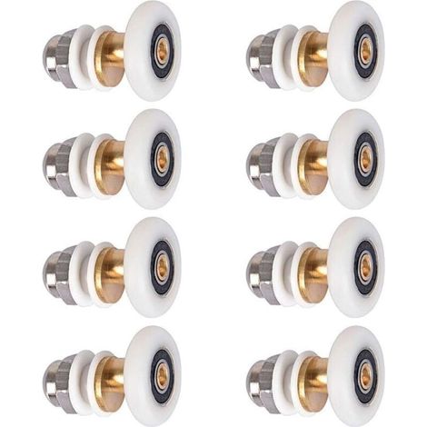 Ulisem 8 Stück Duschrollen 25 mm, Duschschiebetür-Rollenlager für Duschtür (1/4)