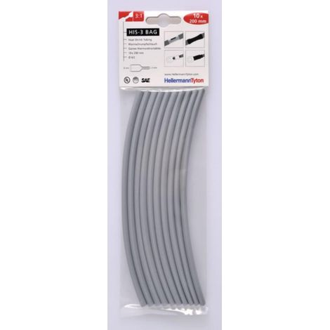 Tubo termorretrÁctil hellermann tyton gris hasta 3:1 en bolsas 308-30613