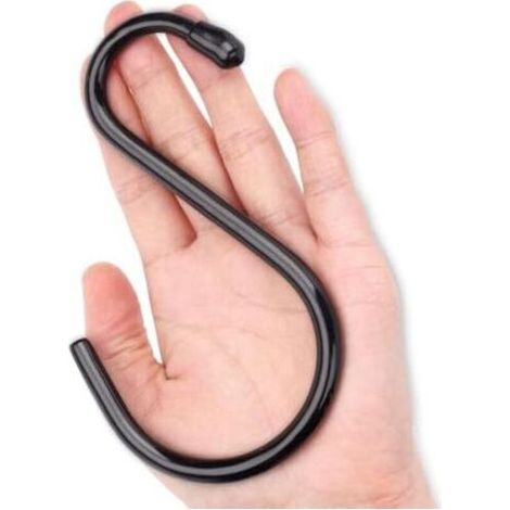 Hochleistungs-S-Haken, 12er-Pack, große 14 cm Haken mit Gummibeschichtung, S-förmige Haken zum Aufhängen von Pflanzen, Bananen, Kleidung, Taschen, Handtüchern, Küchenutensilien (1/4)