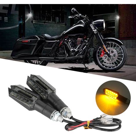 1 Paire Clignotants Universels LED 12V Motos Jaunes - Accessoires Custom (1/5)
