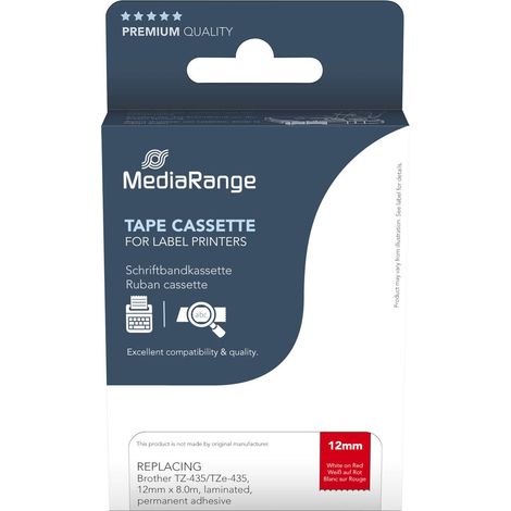 Ruban d'étiquetage MEDIARANGE MRBTZ435, remplace Brother TZ-435/TZe-435