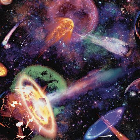 Holden Nebula Multicoloured Cosmic Space Planets Children's Bedroom Wallpaper (1/4)