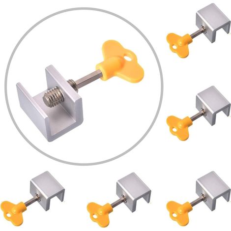 Verrou De Sécurité Pour Fenêtre Coulissante - En Alliage D'aluminium - Pour Sécuriser Fenêtres Et Portes - 6 Pièces (1/5)