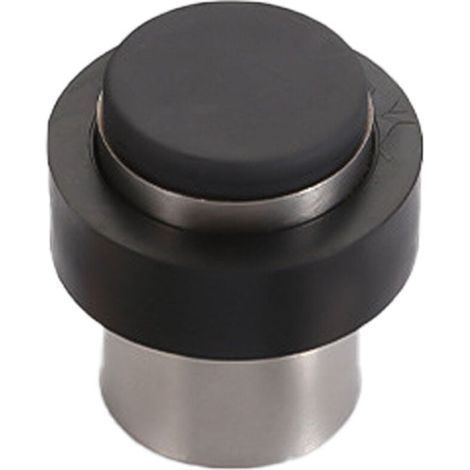 Fermaporta da pavimento – diametro 46 mm, alluminio anodizzato argento, da avvitare, fermaporta in acciaio inox gomma, ammortizzante e silenzioso (1/4)