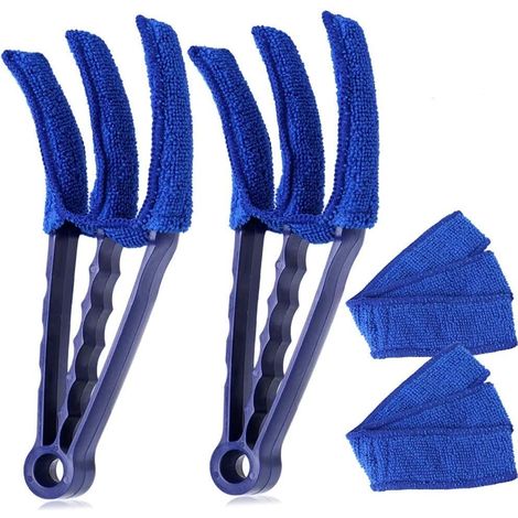 Outil de nettoyage pour stores, nettoyeur de stores multifonctionnel, plumeau en microfibre pour stores, lot de 2 (1/3)