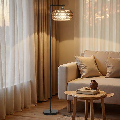 Lampadaire sur pied salon, lampe sur pied dimmable, 3 températures de couleur, télécommande, 52x33x170cm, noir