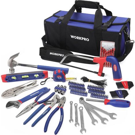 WORKPRO 156-teiliges Universal Werkzeugset Haushalt mit Werkzeugtasche (1/5)