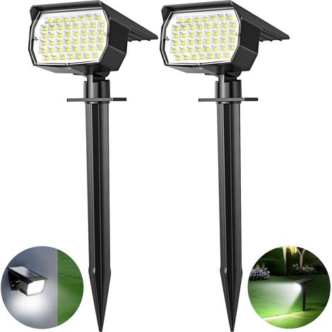 Solar-Außenstrahler (2er-Set) – [53 LEDs / 3 Modi] Wasserdichte Solar-Gartenstrahler – 2-in-1-Solarbeleuchtung mit automatischer Ein-/Ausschaltfunktion (1/3)