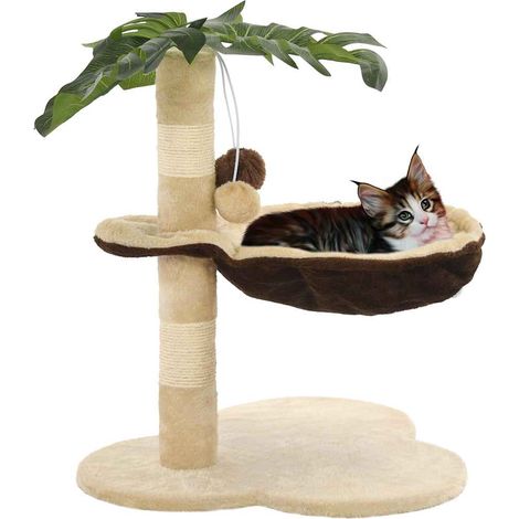 170595 vidaXL Cat Tree with Sisal Scratching Post 50 cm Beige and Brown (1/5)
