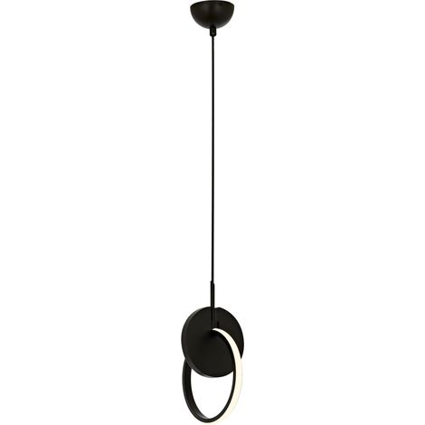 WellHome Lámpara de techo, metal, negro, colección Bled, 100x20x20, casquillo 1 x LED 640Lm Max