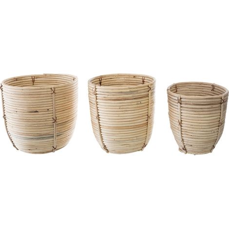 Lot de 3 Pots en Rotin "Eli" 35cm Naturel (1/5)