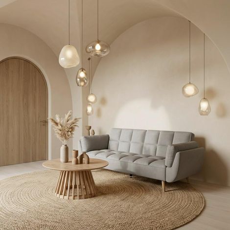 Mömax Schlafsofa Cora Grau Samt (1/5)