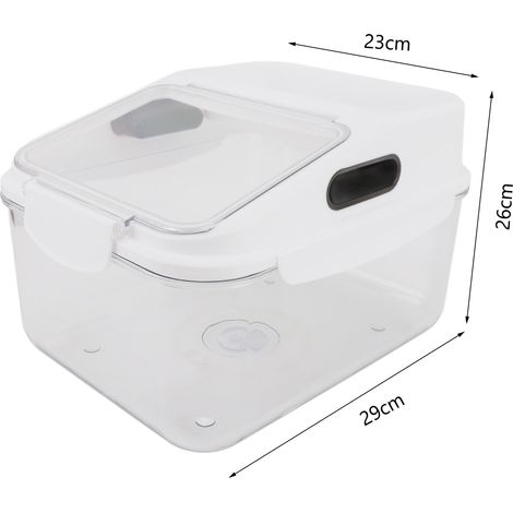 Récipient de stockage de riz hermétique anti-humidité, grand seau transparent blanc 10kg pour cuisine familiale (1/5)