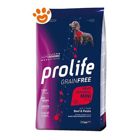 PROLIFE DOG Grain Free Sensitive Mini Adult manzo e Patate 2 kg