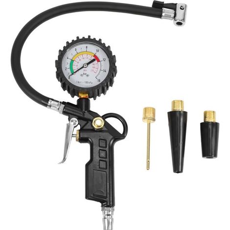 Gonfleur de Pneu ManomèTre Voiture 220 PSI avec Compresseur D'Air pour Voitures Motos VéLos