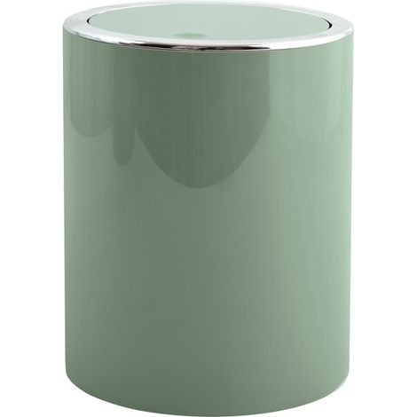 MSV – Poubelle de salle de bain 6L – Mécanisme à bascule – Design rond en ABS – Couleur vert basilic – Dimensions 19x24,2cm (1/3)