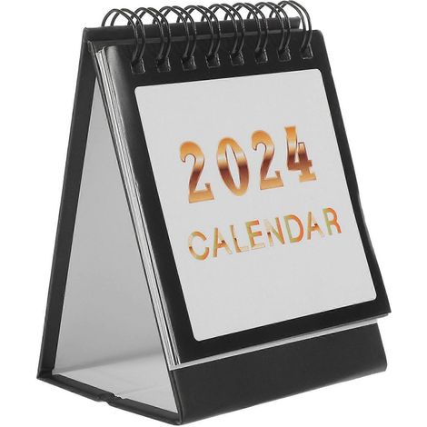 1 calendrier de bureau 2024 à poser soi-même-10.00X7.50X5.50CM-Black