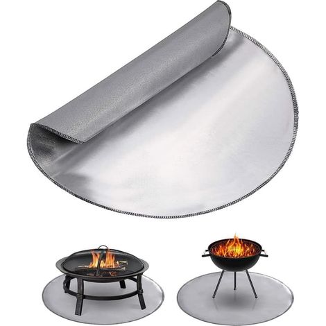 Filiyano-Tapis ignifugé de 91 cm (36 pouces) - tapis de barbecue résistant au feu, tapis de protection pour terrasse et pelouse, réutilisable et (1/5)