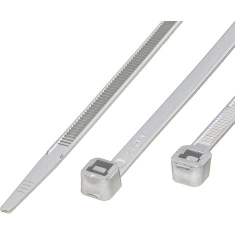tecuro Kabelbinder 3,5 x 150 mm, VPE 100 Stück, Polyamid weiß/natur, UV-witterungsbeständig