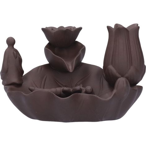 Räuchergefäß aus rotem Porzellan in Libellenform, Retro-Räucherkaskade, Sandelholz-Wohndekoration (1/5)