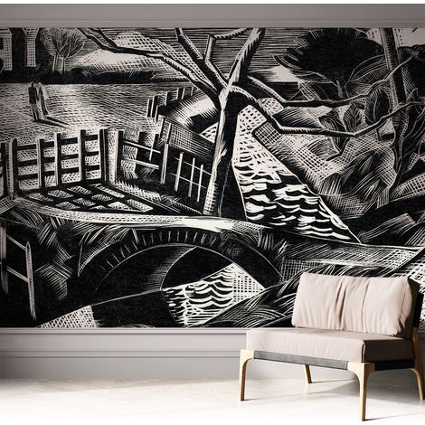 Papier peint autocollant avec imprimé décoratif pour salon et chambre à coucher Installation facile Paysage architectural 312x219 cm (1/5)