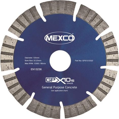 MEXCO GPX10-15 125mm Concrete Diamond Blade for Cutting
