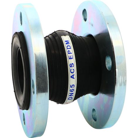 Manchon Compensateur EPDM ACS Simple Onde Ø65 - L130 - Brides Acier PN10/16 - Sferaco (1/2)