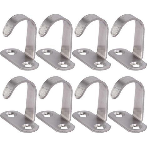 Set mit 10 Edelstahlhaken für Mäntel, Hüte und Kleiderschränke (Größe M). – 3,3 x 3 x 2 cm – Silber (1/3)