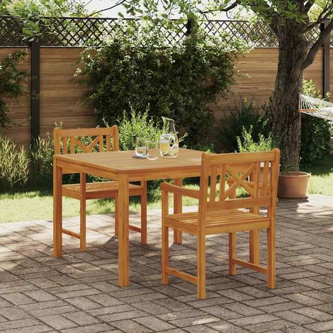 Conjunto de Comedor de Jardín 3 pcs Marrón