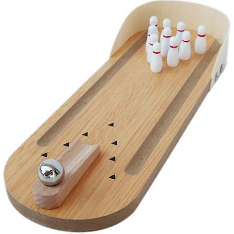 Mini-Tischbowling-Spielzeug aus Holz für Papageien (Kakadu, Edelvogel) – Scherzartikel