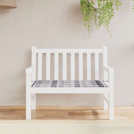 Gartenbank-Auflage Grau Karomuster 100x50x3 cm Oxford-Gewebe