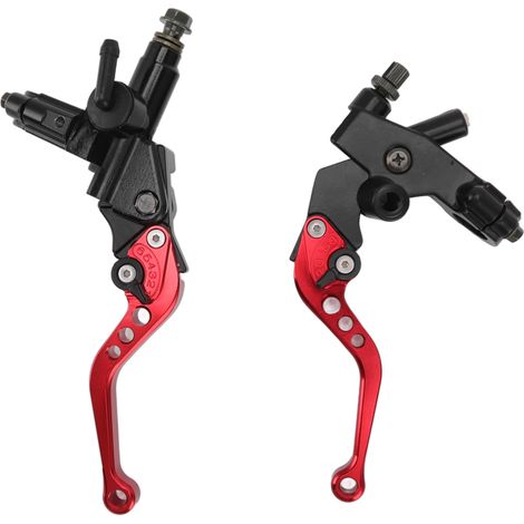 Motorradbrems- und Kupplungshebel mit hydraulischem Hauptzylinder und Ausgleichsbehälter, Austauschset für Suzuki, rot (1/5)