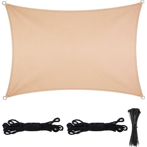 Voile d'ombrage Rectangulaire, 46M Toile Ombrage Imperméable Protection des Rayons UV à 95%, Auvent - Protection Solaire pour Jardin, Terrasse, Camping, Balcon (Kaki) (1/5)