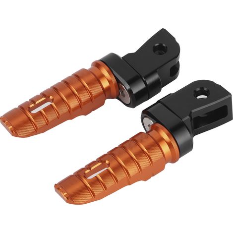 Paire de pédales de moto en alliage d'aluminium usiné CNC, repose-pieds anodisés, orange (1/5)