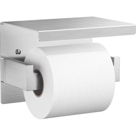 1 Porte Papier Toilette, Acier Inoxydable SUS 304, Étagère Téléphone, Installation Adhésive Ou Vis, Salle De Bain (1/5)