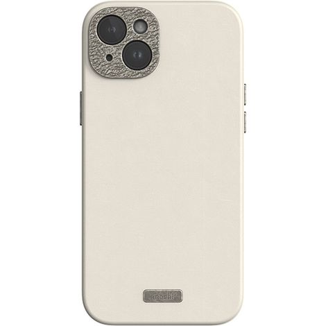 Moshi Napa MagSafe - Custodia in pelle per iPhone 15 Plus (Bianco Eggnog) (1/5)