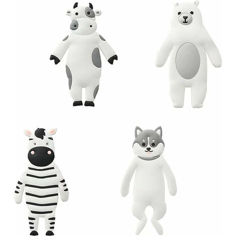 Crochets sans couture pliables de colle douce cuisine supports de rangement multifonctionnels crochets de forme animale de dessin animé créatif 4 (1/5)