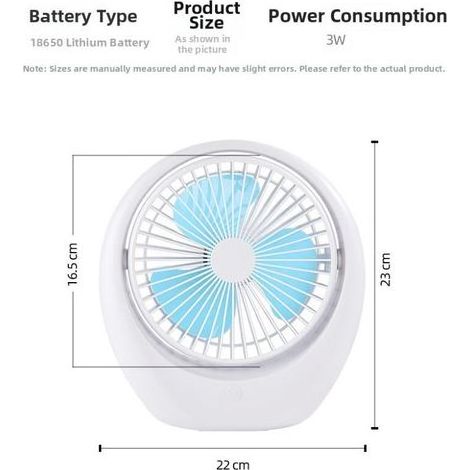Ventilateur Mini USB Rechargeable Silencieux Pour Bureau Blanc - AUTRES