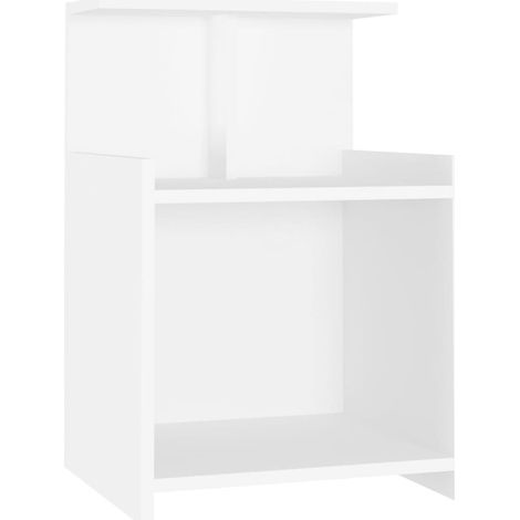 Comodino con 3 ripiani aperti 40 x 35 x 60 cm in truciolare bianco DEC033376