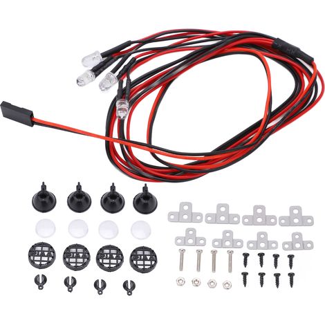 LED-Beleuchtungsset für 1/10 RC-Autos, Frontscheinwerfer und Suchscheinwerfer für Crawler-Trucks und Panzer. (1/5)