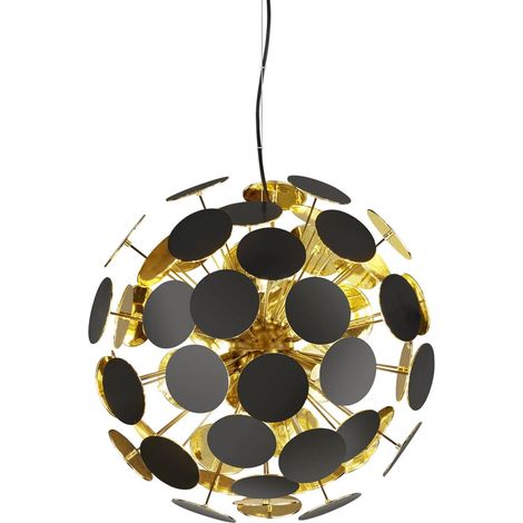 Plafonnier suspendu salle à manger spots lampe pendule noir or trio lumières 309900632 (1/4)