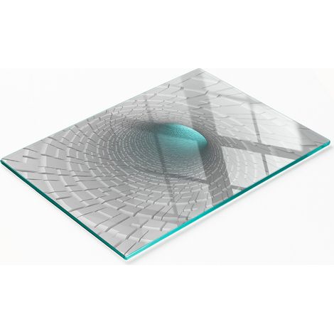 Robustes und stilvolles Küchenbrett aus gehärtetem Glas mit 3D-Muster, 80 x 52 cm (1/5)